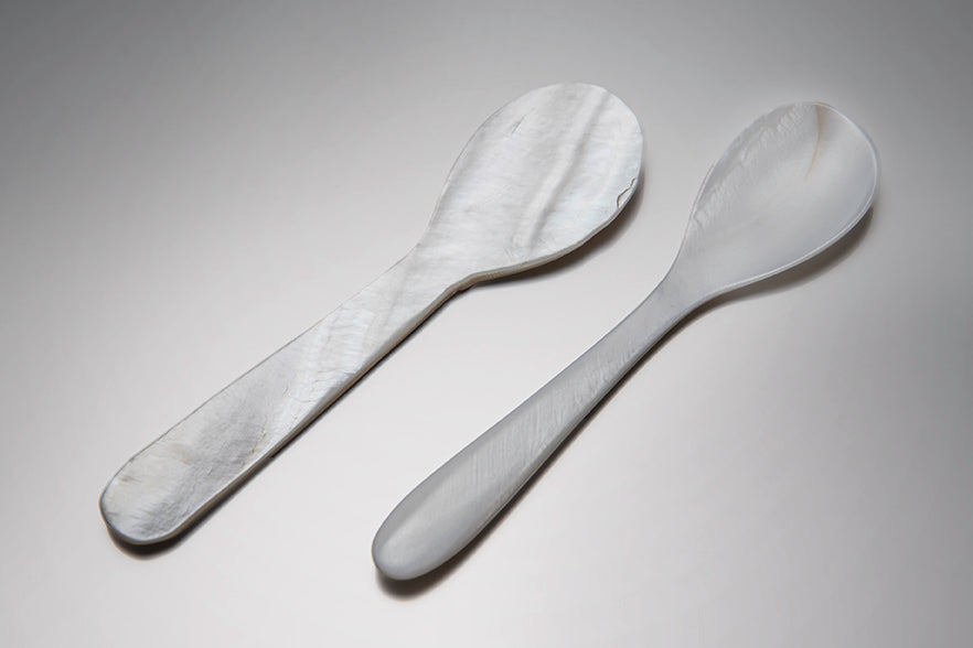 Kaviar-Set aus Schwarzglass (3-teilig)