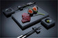 Sushi-Set aus Schwarzglas mit Sushi